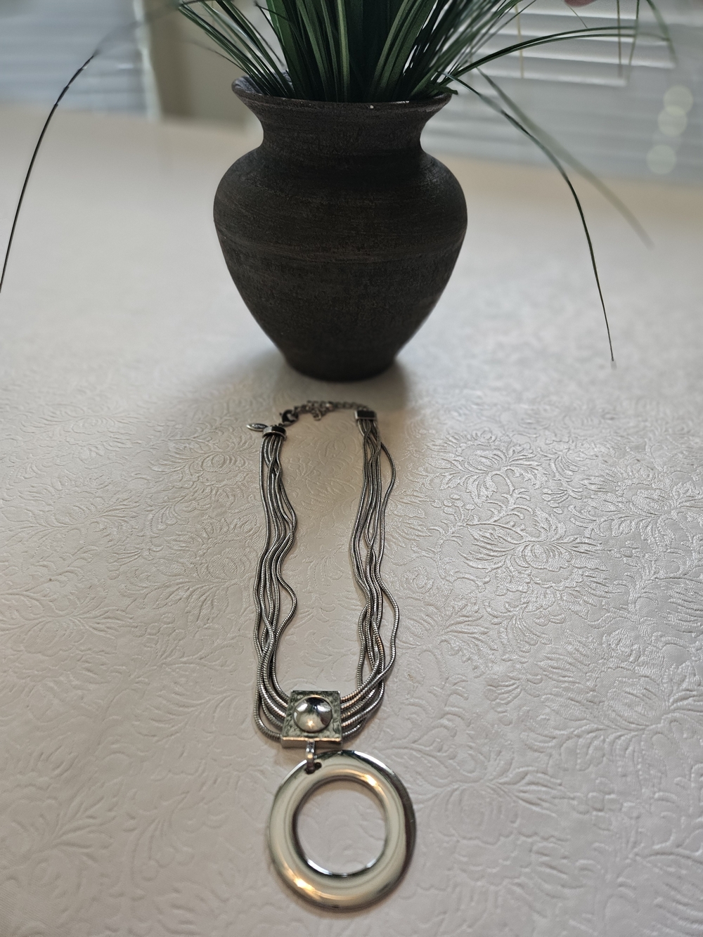 Silver Circle Pendant Necklace